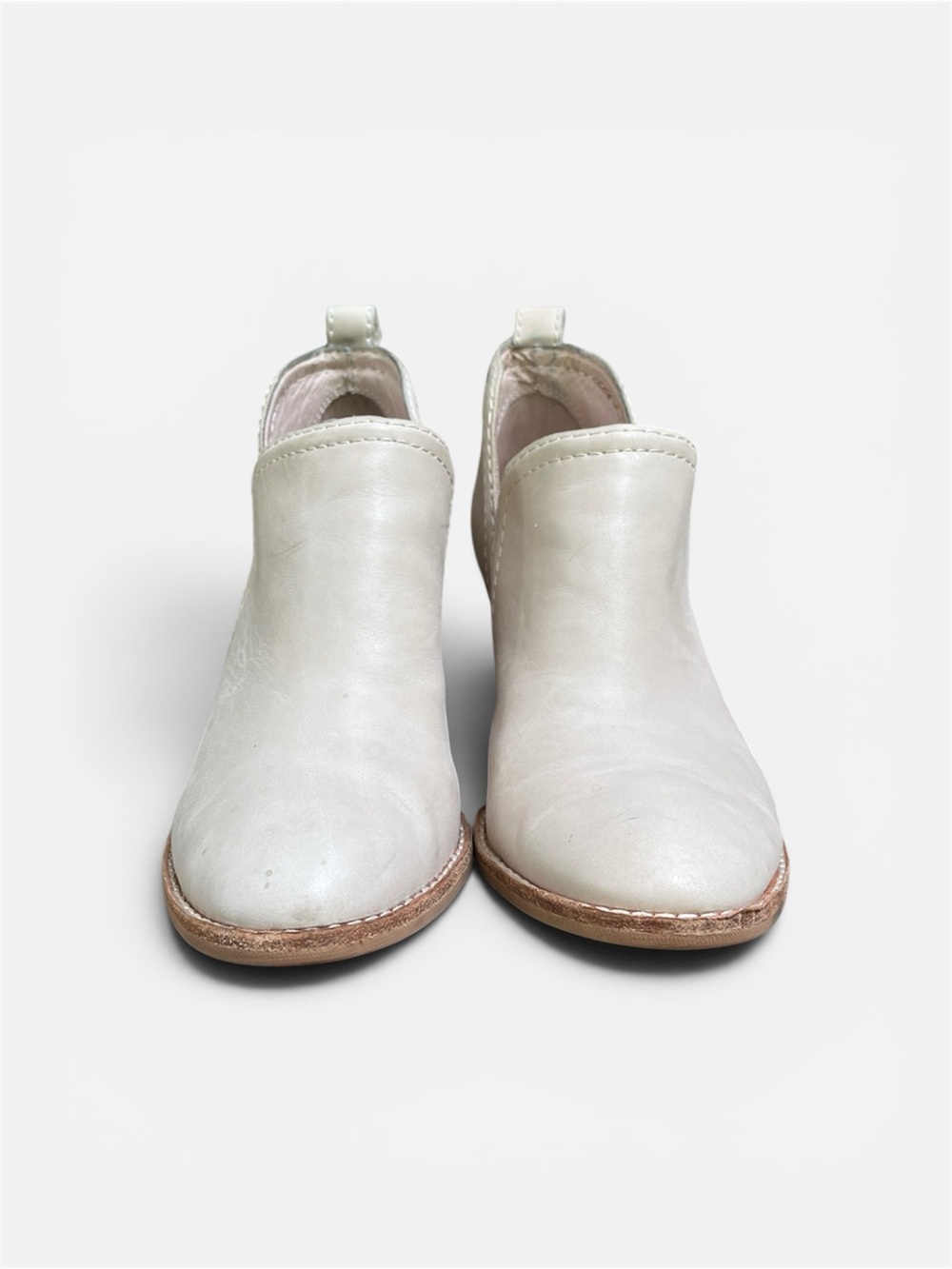 Jeffrey Campbell Rosalee Leather Split Shaft Western Cowboy Boot in Ivory Sz 6 - Picture 7 of 12